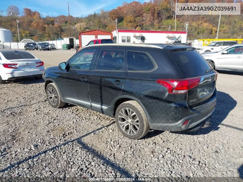 2016 Mitsubishi Outlander Es VIN: JA4AZ3A39GZ039691 Lot: 40776658