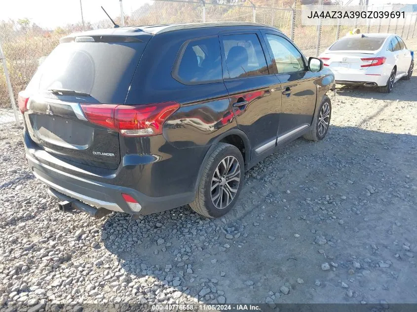 2016 Mitsubishi Outlander Es VIN: JA4AZ3A39GZ039691 Lot: 40776658