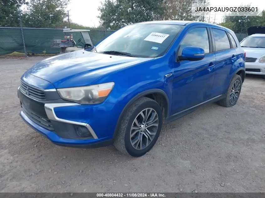 2016 Mitsubishi Outlander Sport 2.0 Es VIN: JA4AP3AU9GZ033601 Lot: 40804432