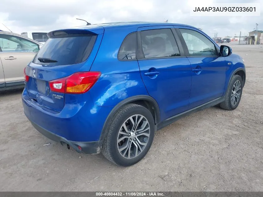 2016 Mitsubishi Outlander Sport 2.0 Es VIN: JA4AP3AU9GZ033601 Lot: 40804432