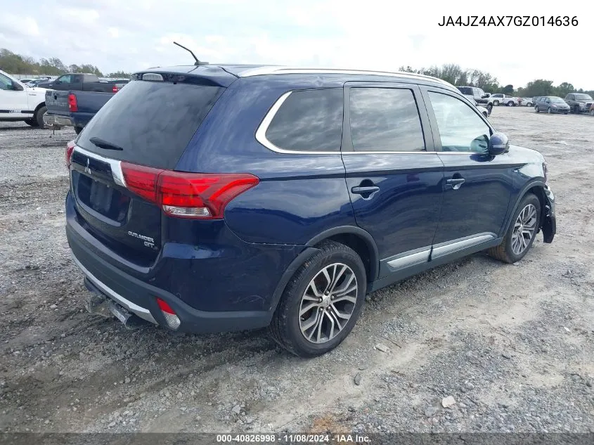 2016 Mitsubishi Outlander Gt VIN: JA4JZ4AX7GZ014636 Lot: 40826998