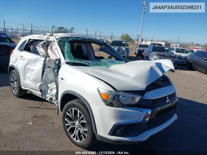 2016 Mitsubishi Outlander Sport 2.0 Es VIN: JA4AP3AU0GZ048231 Lot: 40838293