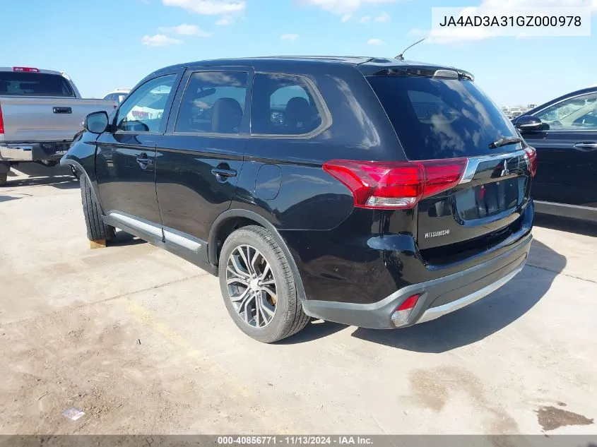 JA4AD3A31GZ000978 2016 Mitsubishi Outlander Se/Sel