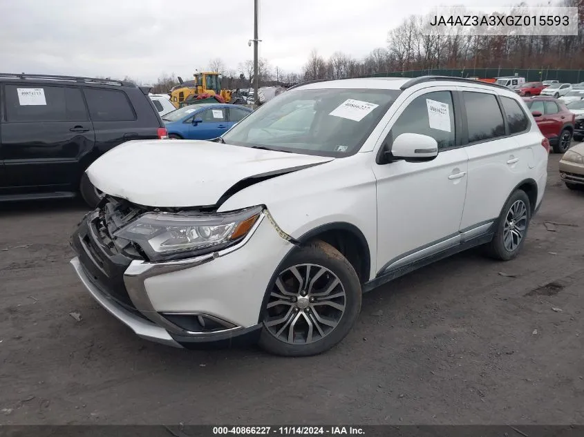 2016 Mitsubishi Outlander Es/Se/Sel VIN: JA4AZ3A3XGZ015593 Lot: 40866227