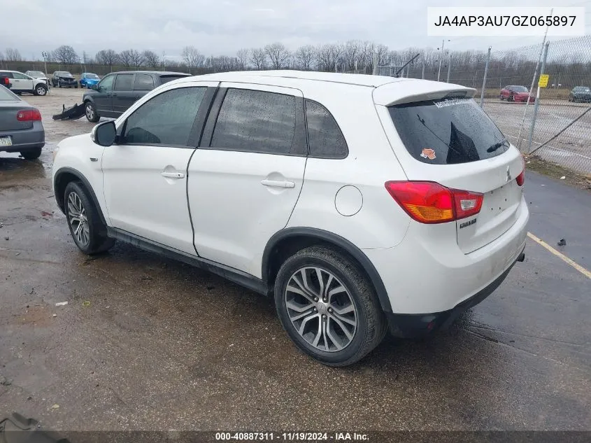 2016 Mitsubishi Outlander Sport 2.0 Es VIN: JA4AP3AU7GZ065897 Lot: 40887311