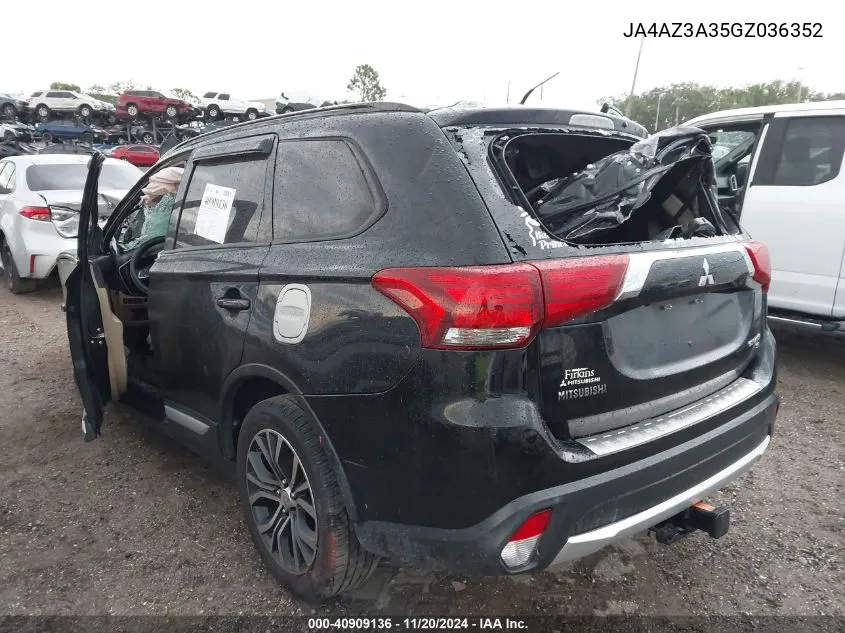 2016 Mitsubishi Outlander Es/Se/Sel VIN: JA4AZ3A35GZ036352 Lot: 40909136