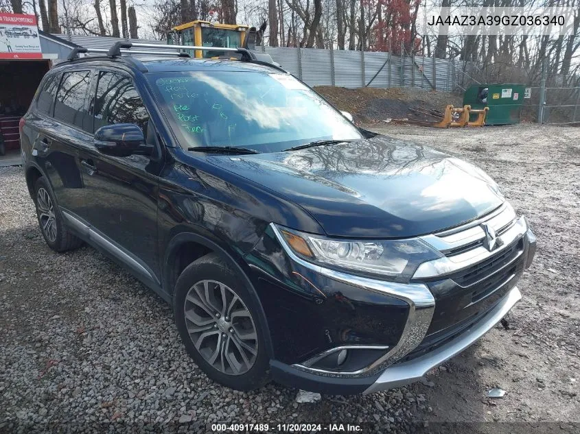 2016 Mitsubishi Outlander Sel VIN: JA4AZ3A39GZ036340 Lot: 40917489