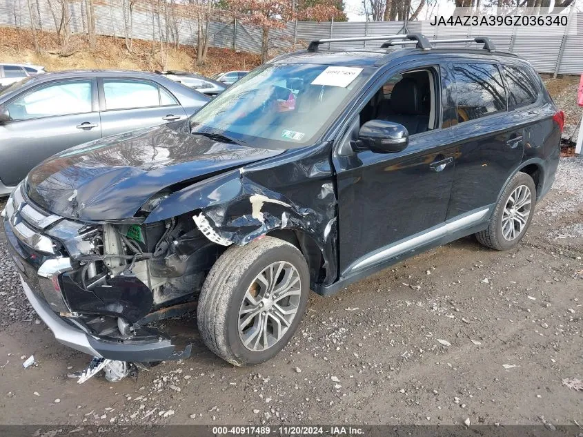 2016 Mitsubishi Outlander Sel VIN: JA4AZ3A39GZ036340 Lot: 40917489