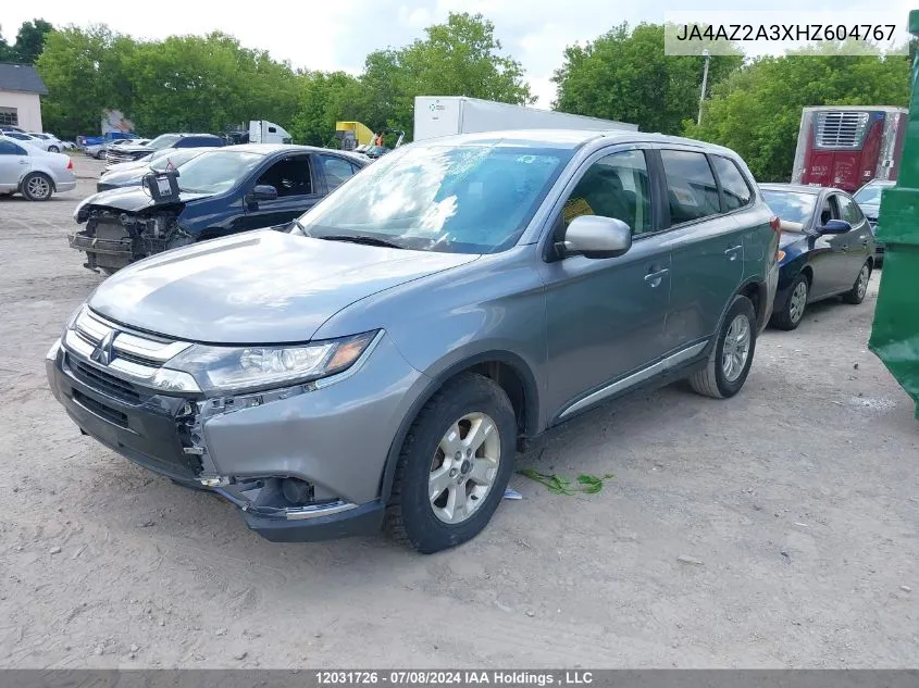 2017 Mitsubishi Outlander Es VIN: JA4AZ2A3XHZ604767 Lot: 12031726