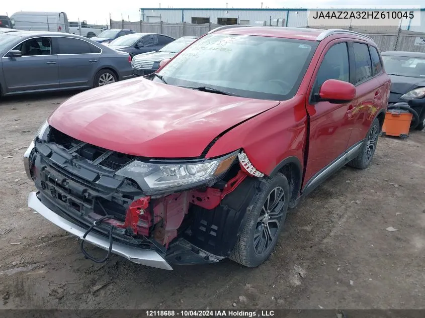 2017 Mitsubishi Outlander VIN: JA4AZ2A32HZ610045 Lot: 12118688