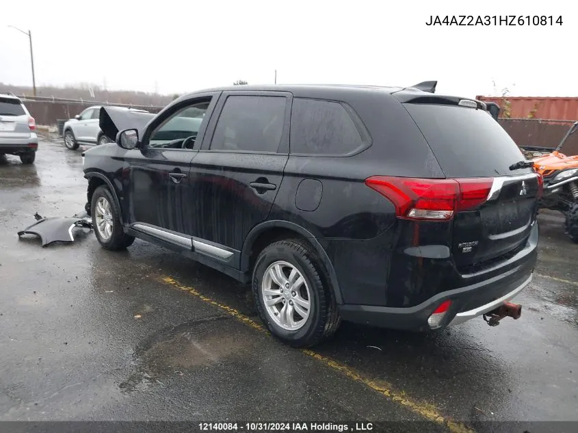 2017 Mitsubishi Outlander VIN: JA4AZ2A31HZ610814 Lot: 12140084