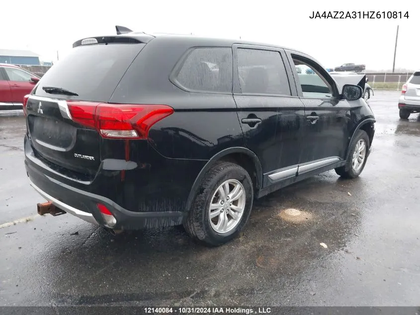 2017 Mitsubishi Outlander VIN: JA4AZ2A31HZ610814 Lot: 12140084