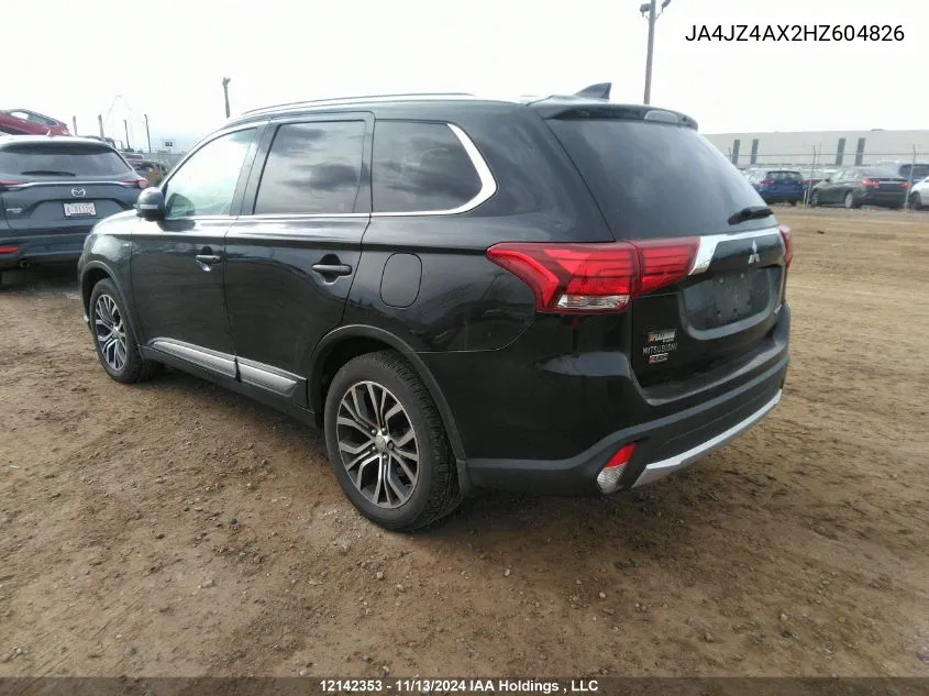 2017 Mitsubishi Outlander VIN: JA4JZ4AX2HZ604826 Lot: 12142353