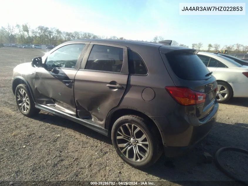 2017 Mitsubishi Outlander Sport 2.4 Se VIN: JA4AR3AW7HZ022853 Lot: 39286792