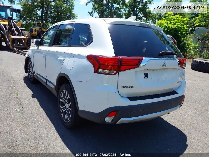 2017 Mitsubishi Outlander Es VIN: JA4AD2A32HZ054219 Lot: 39419472