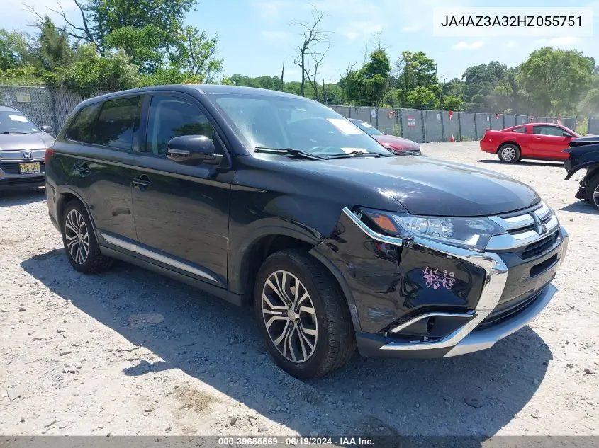 2017 Mitsubishi Outlander Se VIN: JA4AZ3A32HZ055751 Lot: 39685569