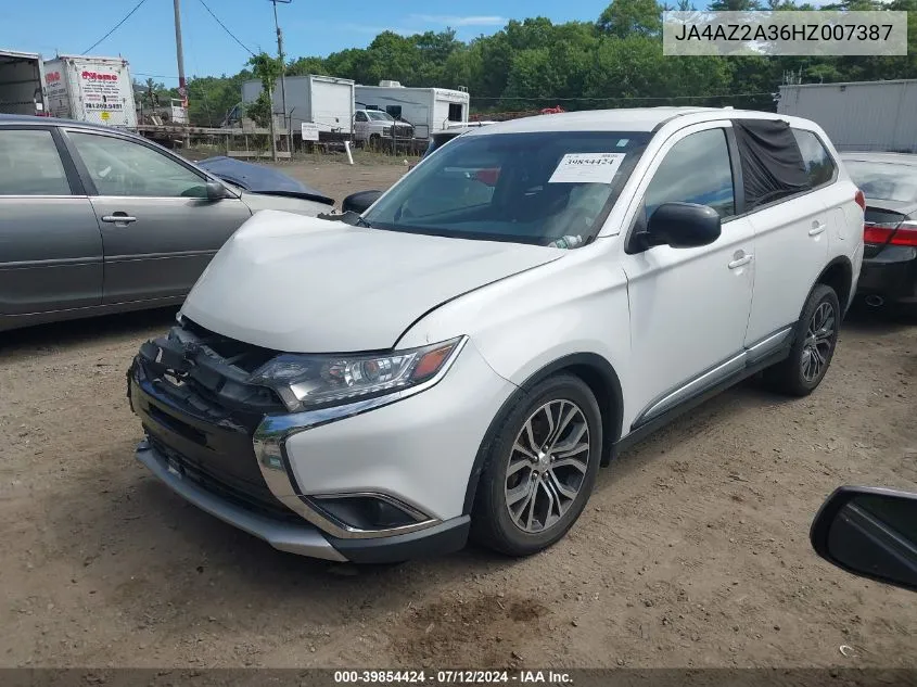 2017 Mitsubishi Outlander Es VIN: JA4AZ2A36HZ007387 Lot: 39854424