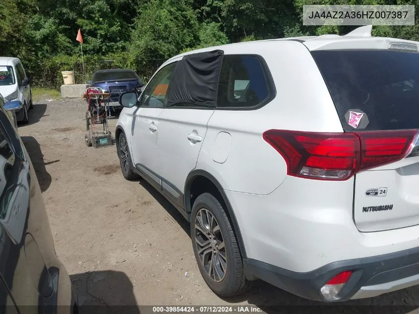 2017 Mitsubishi Outlander Es VIN: JA4AZ2A36HZ007387 Lot: 39854424