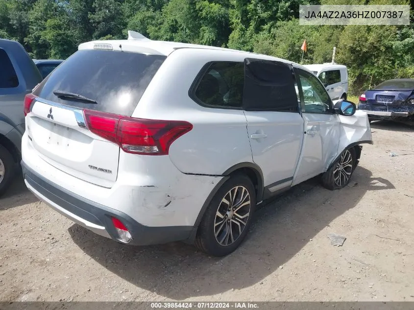 2017 Mitsubishi Outlander Es VIN: JA4AZ2A36HZ007387 Lot: 39854424