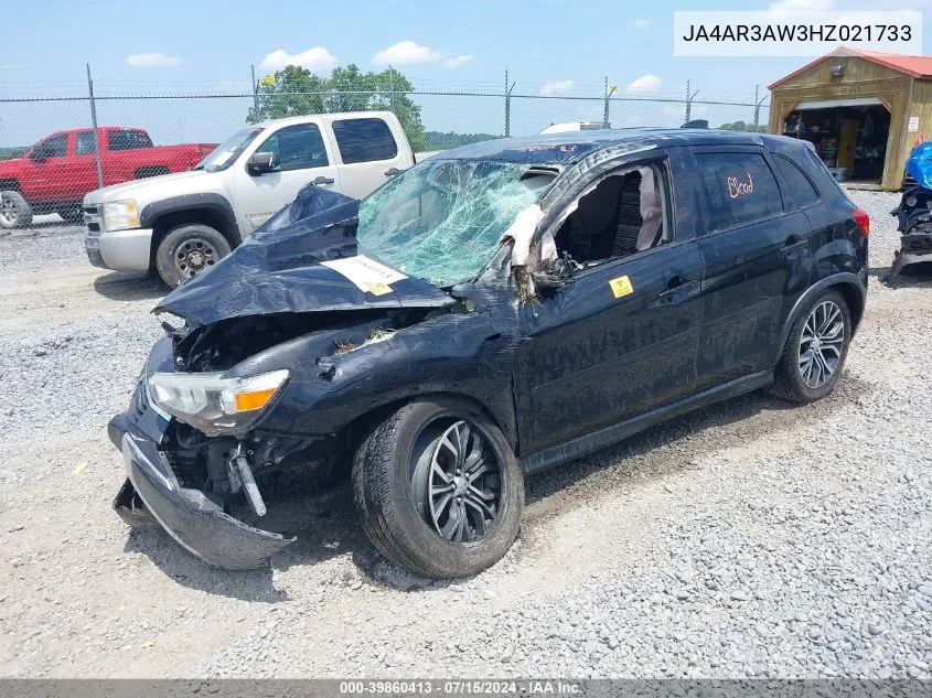 JA4AR3AW3HZ021733 2017 Mitsubishi Outlander Sport 2.4 Se