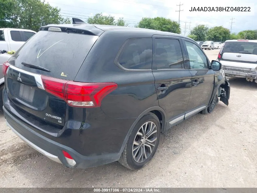 JA4AD3A38HZ048222 2017 Mitsubishi Outlander Se