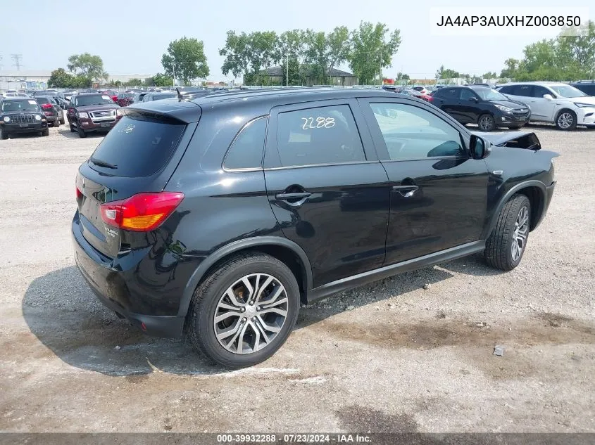 2017 Mitsubishi Outlander Sport 2.0 Es/Le 2.0 VIN: JA4AP3AUXHZ003850 Lot: 39932288