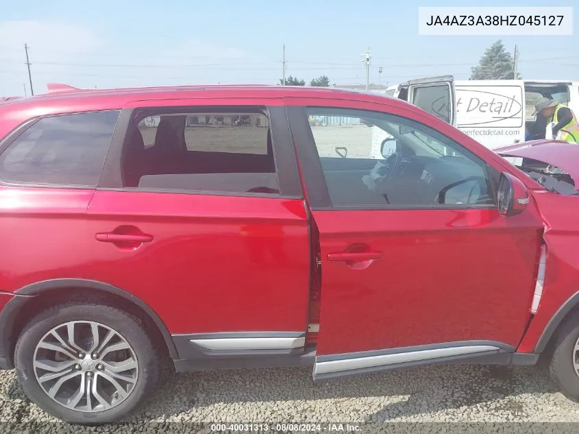 2017 Mitsubishi Outlander Se VIN: JA4AZ3A38HZ045127 Lot: 40031313