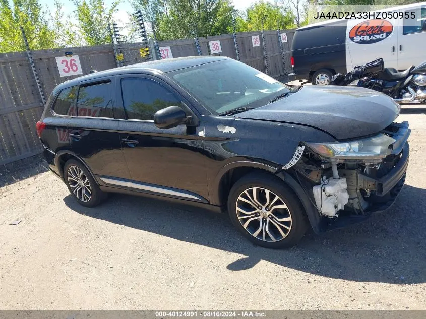 2017 Mitsubishi Outlander Es VIN: JA4AD2A33HZ050955 Lot: 40124991