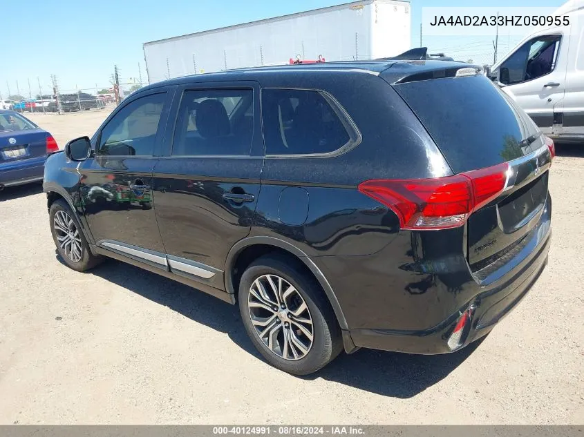 2017 Mitsubishi Outlander Es VIN: JA4AD2A33HZ050955 Lot: 40124991