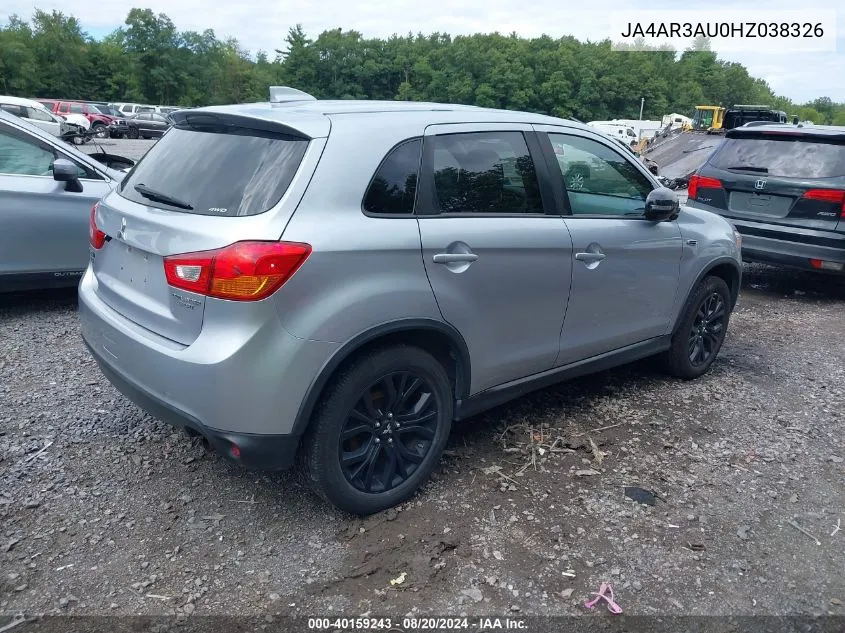 2017 Mitsubishi Outlander Sport 2.0 Le VIN: JA4AR3AU0HZ038326 Lot: 40159243