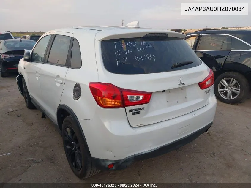 JA4AP3AU0HZ070084 2017 Mitsubishi Outlander Sport Le 2.0