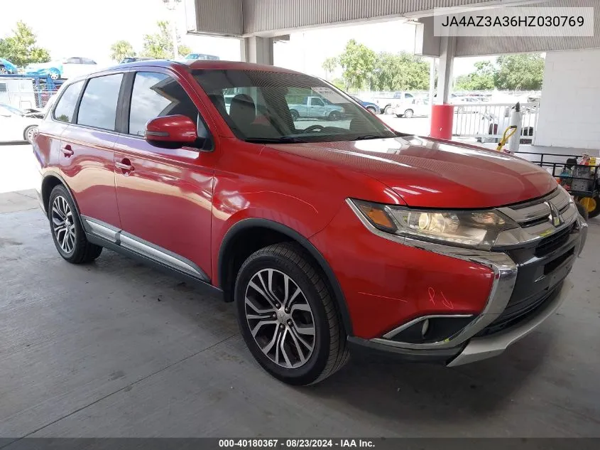 2017 Mitsubishi Outlander Se VIN: JA4AZ3A36HZ030769 Lot: 40180367