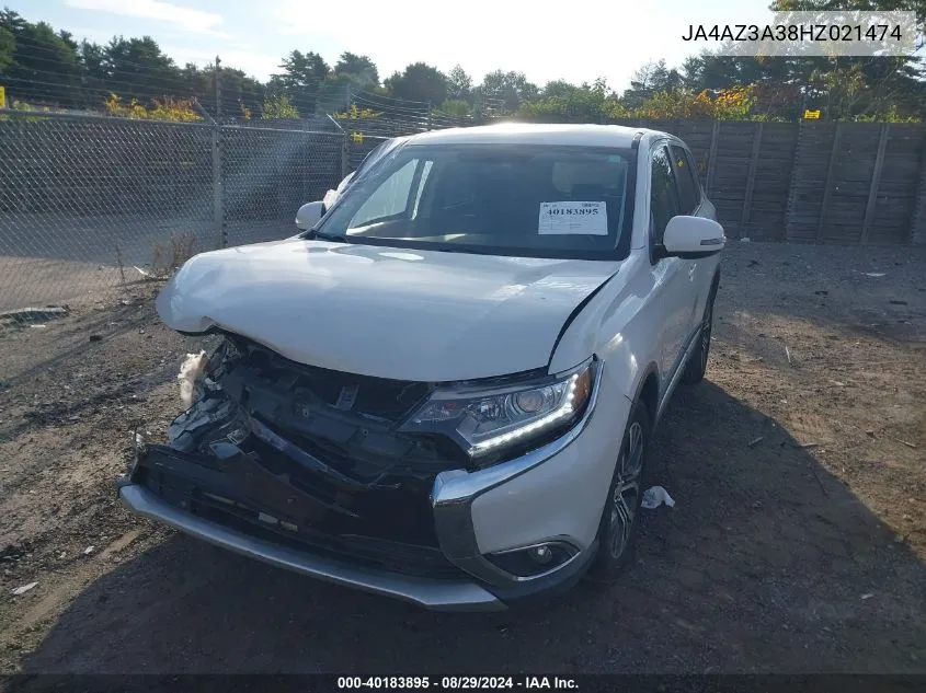 2017 Mitsubishi Outlander Se VIN: JA4AZ3A38HZ021474 Lot: 40183895