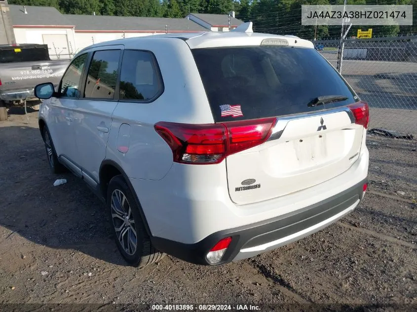 2017 Mitsubishi Outlander Se VIN: JA4AZ3A38HZ021474 Lot: 40183895