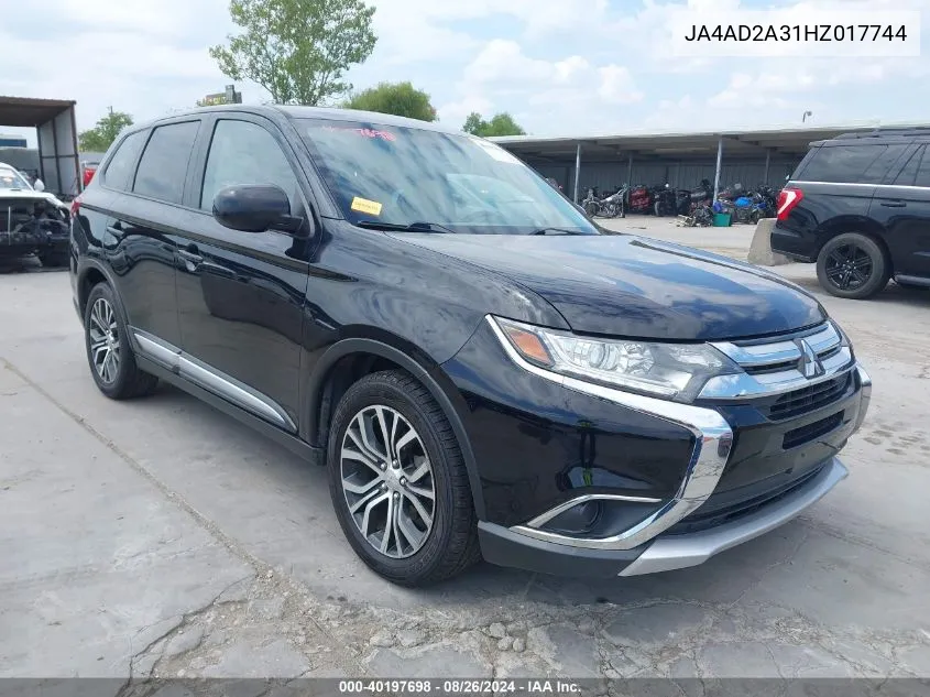 2017 Mitsubishi Outlander Es VIN: JA4AD2A31HZ017744 Lot: 40197698