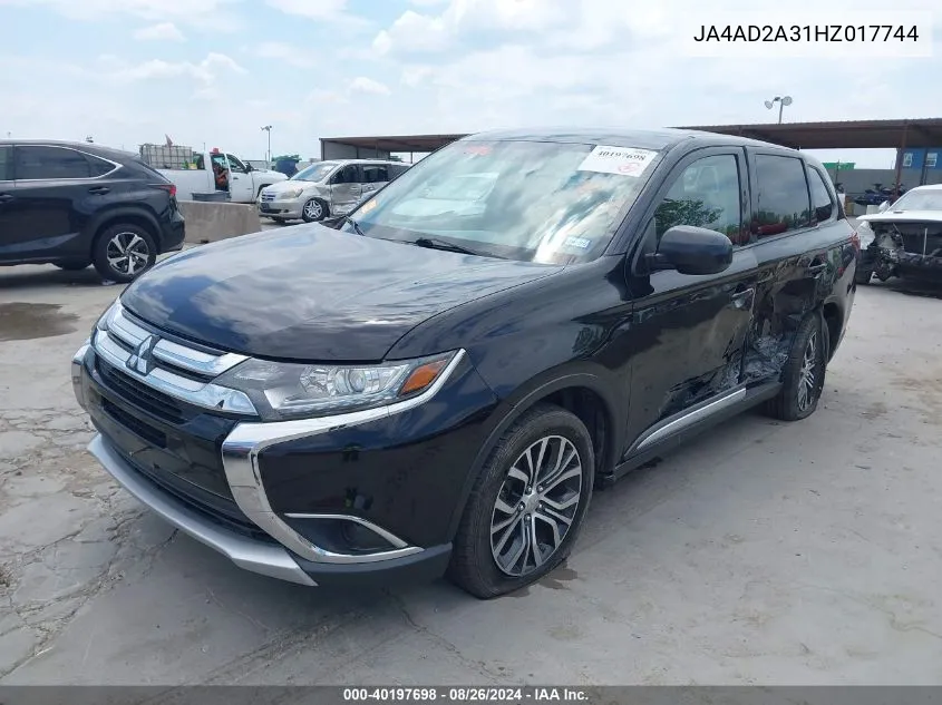 2017 Mitsubishi Outlander Es VIN: JA4AD2A31HZ017744 Lot: 40197698