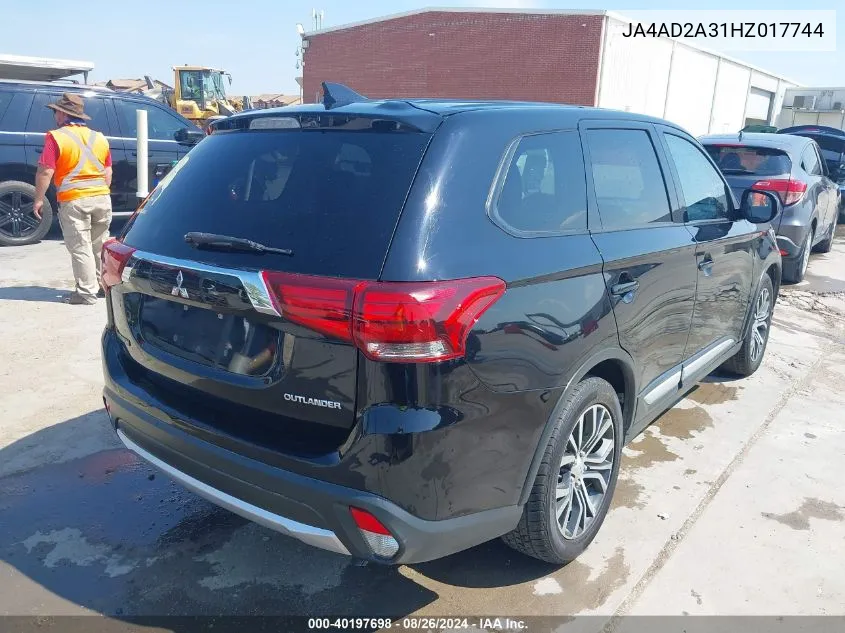 2017 Mitsubishi Outlander Es VIN: JA4AD2A31HZ017744 Lot: 40197698