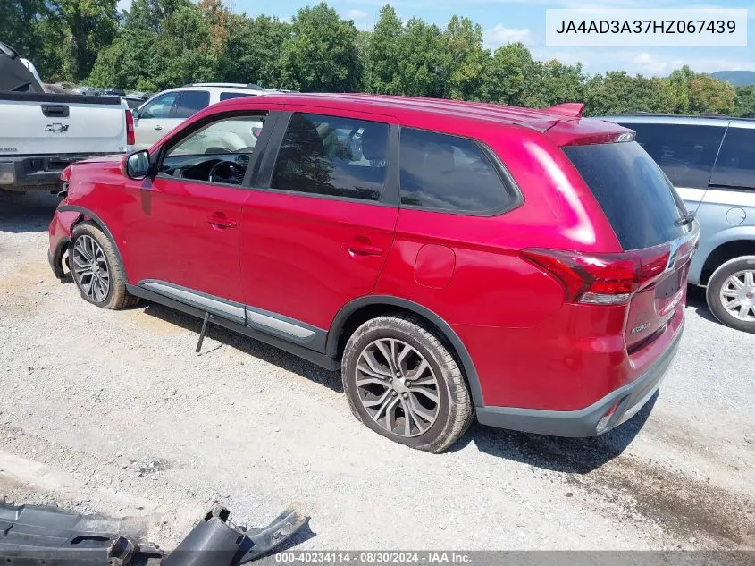 2017 Mitsubishi Outlander Se VIN: JA4AD3A37HZ067439 Lot: 40234114