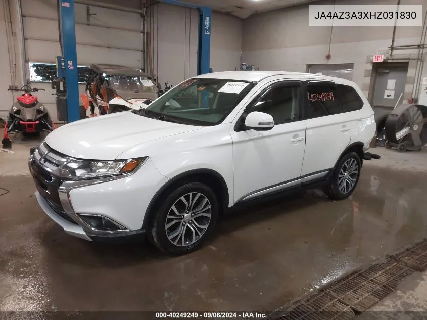 2017 Mitsubishi Outlander Se VIN: JA4AZ3A3XHZ031830 Lot: 40249249