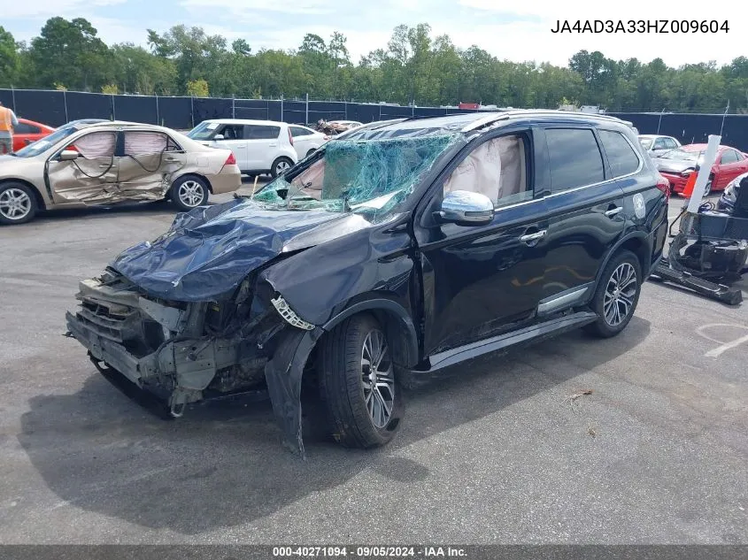 2017 Mitsubishi Outlander Sel VIN: JA4AD3A33HZ009604 Lot: 40271094