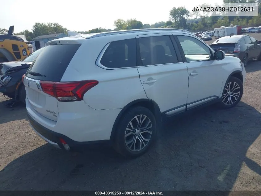 2017 Mitsubishi Outlander Se/Sel VIN: JA4AZ3A38HZ012631 Lot: 40315253