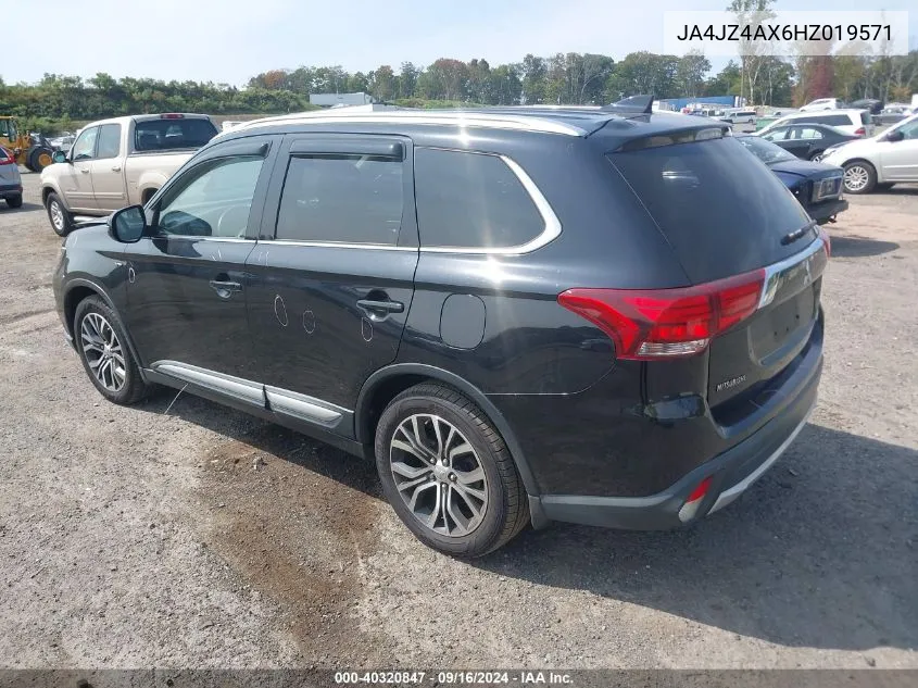 2017 Mitsubishi Outlander Gt VIN: JA4JZ4AX6HZ019571 Lot: 40320847