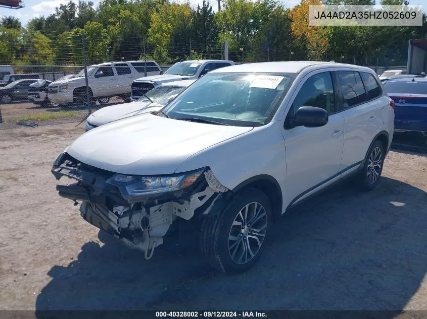 2017 Mitsubishi Outlander Es VIN: JA4AD2A35HZ052609 Lot: 40328002