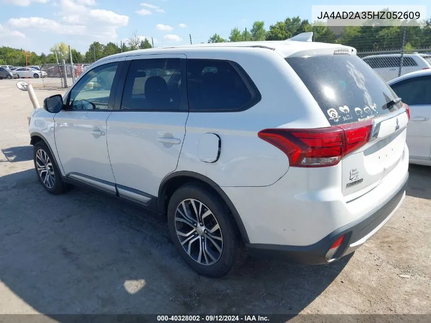 2017 Mitsubishi Outlander Es VIN: JA4AD2A35HZ052609 Lot: 40328002