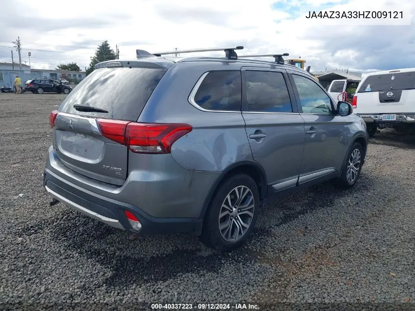 2017 Mitsubishi Outlander Se/Sel VIN: JA4AZ3A33HZ009121 Lot: 40337223