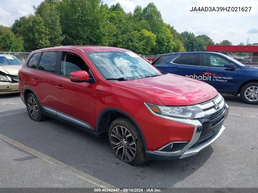 2017 Mitsubishi Outlander Se VIN: JA4AD3A39HZ021627 Lot: 40342447