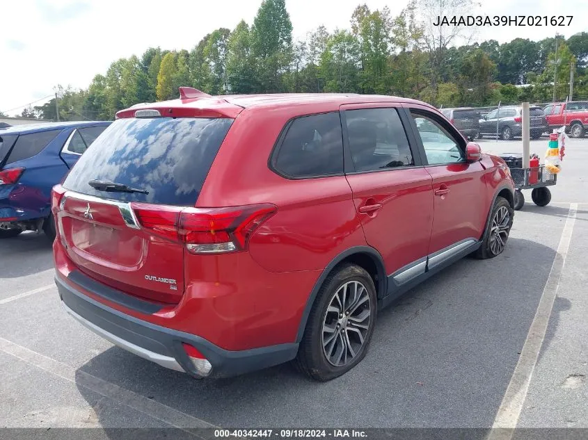 2017 Mitsubishi Outlander Se VIN: JA4AD3A39HZ021627 Lot: 40342447