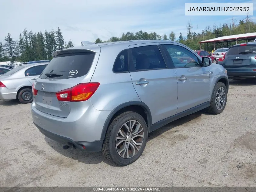 2017 Mitsubishi Outlander Sport 2.0 Es VIN: JA4AR3AU1HZ042952 Lot: 40344364