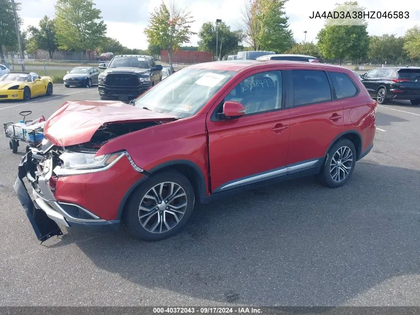 2017 Mitsubishi Outlander Se/Sel VIN: JA4AD3A38HZ046583 Lot: 40372043