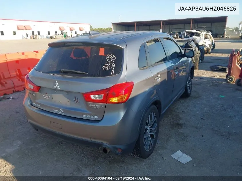 2017 Mitsubishi Outlander Sport 2.0 Es VIN: JA4AP3AU6HZ046825 Lot: 40384104